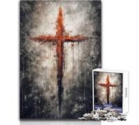 Puzzle da 1000 pezzi per adulti con la Croce Rossa di Gesù, ma anche un gioco educativo divertente e umoristico, regalo per donne e uomini (dimensioni 38x26cm)