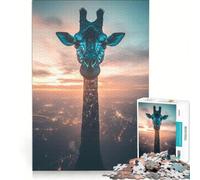 Puzzle da 1000 pezzi per adulti con la curiosa giraffa cosmica, un gioco rilassante, divertente e spiritoso, ideale come regalo 38x26cm