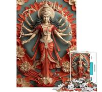 Puzzle da 1000 pezzi per adulti con la dea indù Durga ideale come regalo antistress con schema di assemblaggio Ottimo regalo per gli amanti del gioco (dimensioni 38x26cm)