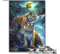 Puzzle da 1000 pezzi per adulti con la famiglia di tigri, realizzato in legno, perfetto regalo di Natale e Capodanno, regalo di Natale, dimensioni 50X75cm per un gioco interattivo per famiglie