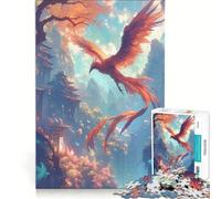 Puzzle da 1000 pezzi per adulti con la fenice che vola sopra un tempio gioco rompicapo difficile compleanno e Natale 38x52cm