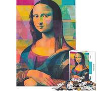 Puzzle da 1000 pezzi per adulti con la Gioconda e motivi geometrici Gioco rilassante sfida impegnativa e divertente da fare a casa (dimensioni 50x75cm)