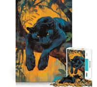 Puzzle da 1000 pezzi per adulti con la maestosa Pantera Nera nascosta,gioco divertente e logico,ideale per il tempo libero,con una scena natalizia 38x26cm