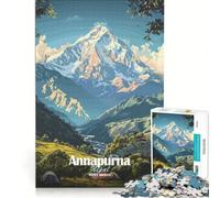 Puzzle da 1000 pezzi per adulti con la montagna Annapurna in Nepal, antistress, di difficoltà elevata, ideale come elemento della lista dei desideri con Babbo Natale 38x52cm