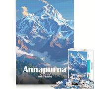 Puzzle da 1000 pezzi per adulti con la montagna dell'Annapurna, antistress, di difficoltà elevata, ideale come elemento della lista dei desideri con Babbo Natale 50x75cm