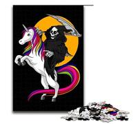 Puzzle da 1000 pezzi per adulti con la morte che cavalca un unicorno ideale come regalo adatto per adolescenti dai 14 anni in su 75x50 cm