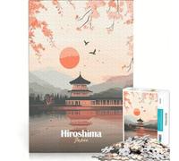 Puzzle da 1000 pezzi per adulti con la pagoda di Hiroshima Giappone gioco impossibile antistress compleanno e Natale 38x52cm
