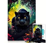 Puzzle da 1000 pezzi per adulti con la Pantera Nera nella giungla,gioco a incastro,idea regalo per stimolare la mente,momento di relax,divertimento per il compleanno 50x75cm
