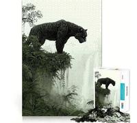 Puzzle da 1000 pezzi per adulti con la Pantera Nera sulla scogliera,decorazione a incastro,gioco educativo,gioco di pace,attività per compleanno 50x75cm