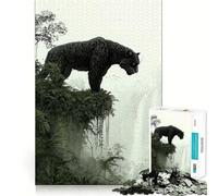 Puzzle da 1000 pezzi per adulti con la Pantera Nera sulla scogliera,disegno finemente intagliato,gioco di concentrazione mentale,gioco per momenti di tranquillità,attività per compleanno 50x75cm