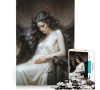 Puzzle da 1000 pezzi per adulti con la Regina Lilith la Demone e il Gargoyle gioco rilassante taglio di precisione adatto per la decorazione della scrivania 38x26cm