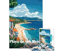 Puzzle da 1000 pezzi per adulti con la spiaggia di Playa de Ses Illetes impegnativo da completare perfetto come decorazione gioco divertente adatto a partire dai 14 anni (38x52cm)