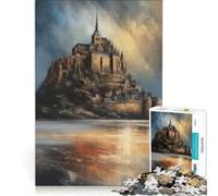 Puzzle da 1000 pezzi per adulti con la splendida immagine di Mont Saint-Michel gioco educativo di analisi e logica sfida unica 38x52cm