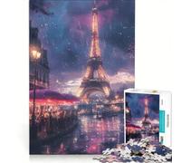 Puzzle da 1000 pezzi per adulti con la Torre Eiffel di Parigi e persone, antistress, sfida impegnativa, compleanno e altre occasioni 50x75cm