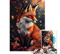 Puzzle da 1000 pezzi per adulti con la volpe nella foresta incantata gioco educativo per famiglie ideale come sfida o regalo di Babbo Natale segreto per migliorare la memoria (dimensioni 75x50cm)