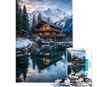 Puzzle da 1000 pezzi per adulti con lago alpino giocattolo educativo ideale per l'apprendimento e il compleanno (dimensioni 75x50cm)