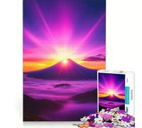 Puzzle da 1000 pezzi per adulti con l'alba del Monte Fuji gioco per famiglie divertente e umoristico sfida unica 50x75cm