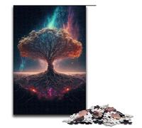 Puzzle da 1000 pezzi per adulti con l'albero del mondo Yggdrasil divertente gioco per famiglie antistress sfida difficile 75x50 cm