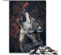Puzzle da 1000 pezzi per adulti con l'arte del lupo, puzzle impegnativi, decorazioni artistiche, giocattolo di intelligenza per giochi al chiuso in famiglia (dimensioni 26x38cm)