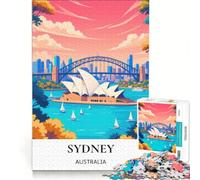 Puzzle da 1000 pezzi per adulti con le icone di Sydney al tramonto, gioco interattivo, allena la mente e la manualità, ogni pezzo è unico 38x26cm