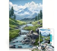Puzzle da 1000 pezzi per adulti con le maestose Alpi svizzere giocattolo educativo difficile e stimolante con Babbo Natale 50x75cm