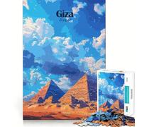 Puzzle da 1000 pezzi per adulti con le piramidi di Giza,Egitto,con bordi ben definiti,ideale per stimolare la mente e creare un'attività divertente e rilassante,perfetto come regalo di compleanno