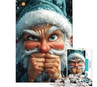 Puzzle da 1000 pezzi per adulti con l'elfo di Natale arrabbiato Divertente rompicapo antistress ideale come regalo (dimensioni 38x26cm)