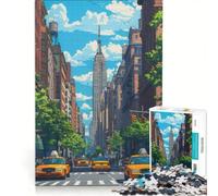 Puzzle da 1000 pezzi per adulti con l'Empire State Building di New York, gioco rilassante, allena la mente e la manualità, compleanno e Natale 50x75cm