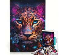 Puzzle da 1000 pezzi per adulti con Leon il leopardo gioco rompicapo difficile compleanno e Natale 50x75cm