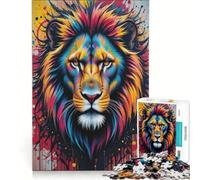 Puzzle da 1000 pezzi per adulti con leone, arte figurata, gioco educativo, allena la mente e la mano, collezione d'artista, belle arti 38x52cm