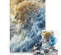 Puzzle da 1000 pezzi per adulti con leone che si scontra gioco interattivo interazione genitore-figlio ideale come regalo per tutta la famiglia 38x52cm