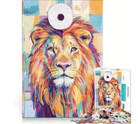 Puzzle da 1000 pezzi per adulti con leone colorato e rotolo di carta igienica, gioco educativo, difficile e stimolante, ideale come regalo 38x52cm
