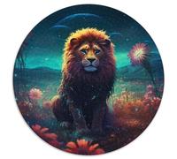 Puzzle da 1000 pezzi per adulti con leone floreale su Marte, puzzle in cartone per adulti, regalo di compleanno, festa, Natale, Halloween (67,5x67,5cm)