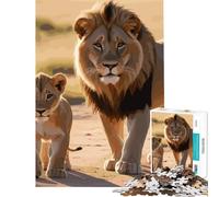 Puzzle da 1000 pezzi per adulti con leone tema "Orgoglio in cammino" sfida per la mente e l'intelligenza gioco avvincente impossibile da realizzare decorazione da parete ottimo regalo (38x26cm)