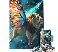Puzzle da 1000 pezzi per adulti con leone volante e ali gioco impossibile sfida educativa idea regalo (dimensioni 38x52cm)