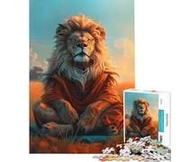 Puzzle da 1000 pezzi per adulti con leone zen ideale per la meditazione e la stimolazione dell'intelligenza Gioco avvincente e impossibile perfetto come decorazione da parete o regalo (38x26cm)