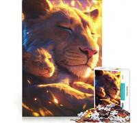 Puzzle da 1000 pezzi per adulti con leonessa e cucciolo che dormono gioco rompicapo decorazione per la casa compleanno e Natale 50x75cm