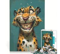 Puzzle da 1000 pezzi per adulti con leopardo gioco impossibile analisi e logica per rafforzare l'amore tra le coppie 38x52cm