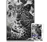 Puzzle da 1000 pezzi per adulti con leopardo in primo piano, gioco di apprendimento strategico, significativo per qualsiasi evento, dimensioni 38x26cm
