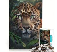 Puzzle da 1000 pezzi per adulti con leopardo intelligenza artificiale generativa gioco impossibile interazione genitore-figlio lista dei desideri con Babbo Natale 50x75cm