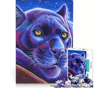 Puzzle da 1000 pezzi per adulti con leopardo nero e osservazione delle stelle gioco pratico per divertimento in famiglia compleanno e Natale 38x52cm