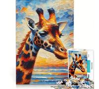 Puzzle da 1000 pezzi per adulti con l'essenza di una giraffa, gioco divertente, stimolante da completare, per rafforzare l'amore tra le coppie 38x26cm