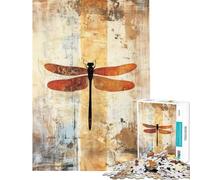 Puzzle da 1000 pezzi per adulti con libellula su sfondo astratto testurizzato Gioco pratico per adulti che stimola l'analisi e la logica Difficile e stimolante (dimensioni 50x75cm)