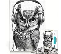 Puzzle da 1000 pezzi per adulti con l'immagine del gufo Serene Beats gioco educativo difficile e stimolante gioco unico e avvincente 38x52cm