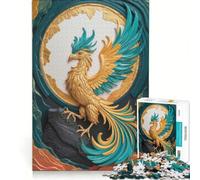 Puzzle da 1000 pezzi per adulti con l'immagine della fenice dorata, gioco rilassante, decorazione per la casa, ideale come regalo per tutta la famiglia 38x52cm