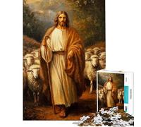 Puzzle da 1000 pezzi per adulti con l'immagine di Gesù Cristo il Buon Pastore giocattolo decorativo da parete corsa a tempo compleanno e Natale (dimensioni 38x26cm)