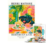 Puzzle da 1000 pezzi per adulti con l'immagine di Henri Matisse un carlino e una tazza di caffè Un puzzle impegnativo da completare ideale per la decorazione della casa e per ragazzi dai 14 anni in su