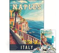Puzzle da 1000 pezzi per adulti con l'immagine di Napoli, Italia, gioco pratico, allena la mente e la mano, ogni pezzo è unico 38x26cm