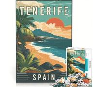 Puzzle da 1000 pezzi per adulti con l'immagine di Tenerife in Spagna, gioco pratico, allena la mente e la manualità, ogni pezzo è unico 50x75cm