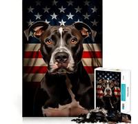 Puzzle da 1000 pezzi per adulti con l'immagine di un American Pit Bull Terrier,gioco di concentrazione mentale,taglio di precisione,attività creativa per rafforzare i legami affettivi (38x52cm)